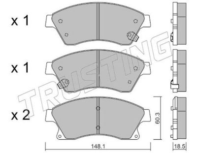 Sada brzdových destiček, kotoučová brzda TRUSTING 855.0