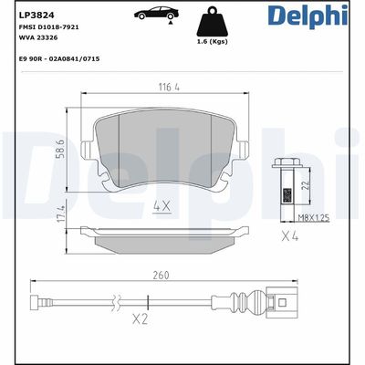 Brake Pad Set, disc brake LP3824