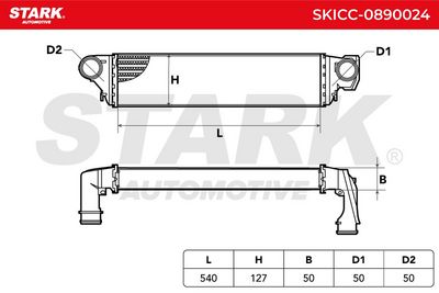 интеркулер (охладител за въздуха на турбината) STARK SKICC-0890024