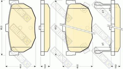 GIRLING 6110109 Тормозные колодки и сигнализаторы  для HYUNDAI COUPE (Хендай Коупе)