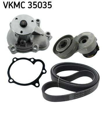 Water Pump + V-Ribbed Belt Kit VKMC 35035