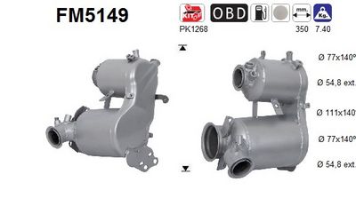 Filtr sazových částic, výfukový systém AS FM5149