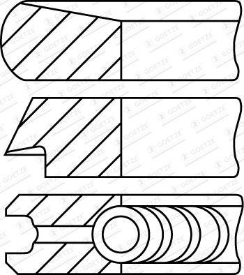 Комплект поршневых колец GOETZE ENGINE 08-453107-00 для PEUGEOT RIFTER