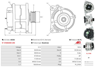 GENERATOR / ALTERNATOR AS-PL A0326 4