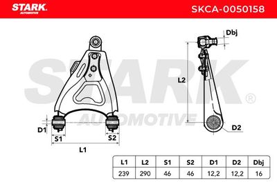 носач, окачване на колелата STARK SKCA-0050158