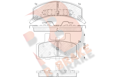 Комплект тормозных колодок, дисковый тормоз R BRAKE RB1563 для CHEVROLET K2500