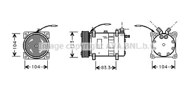 Компрессор, кондиционер PRASCO VOK102 для VOLVO 760