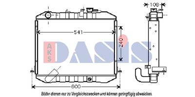 Радиатор, охлаждение двигателя AKS DASIS 210171N для TOYOTA DYNA
