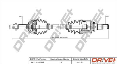 Приводной вал Dr!ve+ DP2110.10.0919 для CITROËN C1