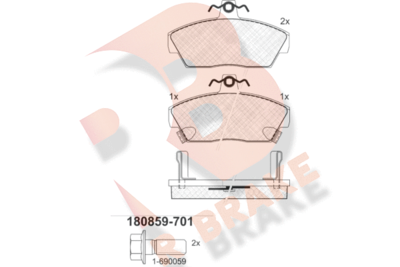 Комплект тормозных колодок, дисковый тормоз R BRAKE RB0859-701 для ROVER 400