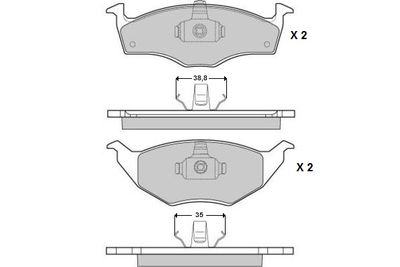 Комплект тормозных колодок, дисковый тормоз E.T.F. 12-0914 для VW LUPO