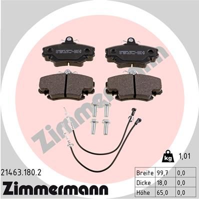 ZIMMERMANN 21463.180.2 Тормозные колодки и сигнализаторы  для RENAULT RAPID (Рено Рапид)