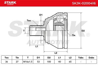 каре комплект, полуоска STARK SKJK-0200416