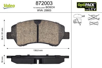 Brake Pad Set, disc brake 872003