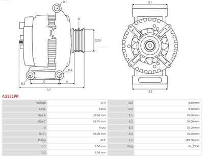 Alternator A3131PR