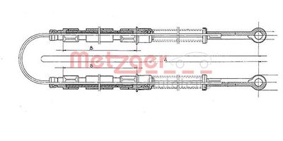 Тросик, cтояночный тормоз METZGER 12.102E для LANCIA Y10