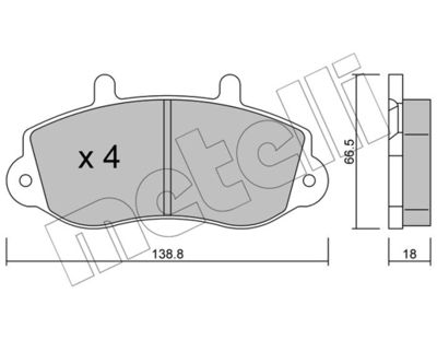 Комплект тормозных колодок, дисковый тормоз METELLI 22-0264-0 для RENAULT MASTER