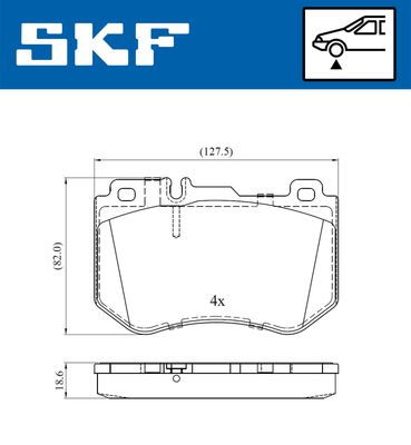 Zestaw klocków hamulcowych, hamulce tarczowe SKF VKBP 80287