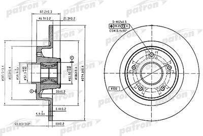 Тормозной диск PATRON PBD7013 для RENAULT GRAND SCENIC