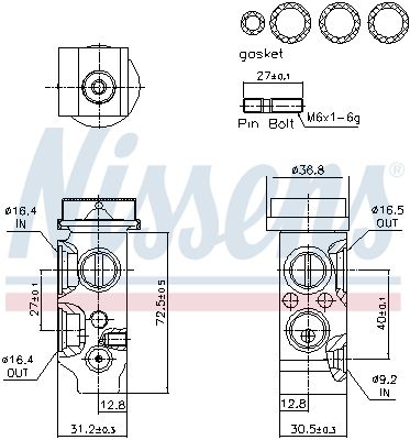 Expanzní ventil, klimatizace NISSENS 999544