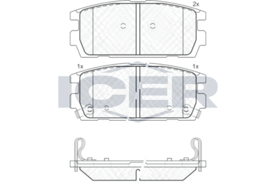 Комплект тормозных колодок, дисковый тормоз ICER 181615 для LANDWIND (JMC) X6