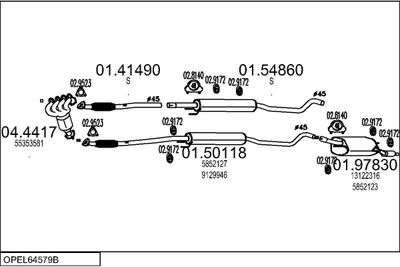 SISTEM DE ESAPAMENT MTS OPEL64579B018467