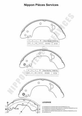 NPS I350U02 Ремкомплект барабанных колодок для OPEL CAMPO (TF0, TF1) 2.5 DTI 4x4