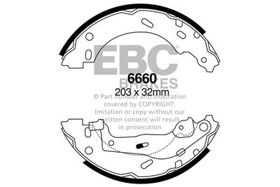 EBC-Brakes 6660 Гальмівні колодки барабанні для SMART (Смарт)