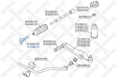 накрайник на напречна кормилна щанга STELLOX 51-61002-SX