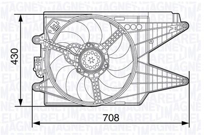 Вентилятор, охлаждение двигателя MAGNETI MARELLI 069422469010 для ABARTH 500