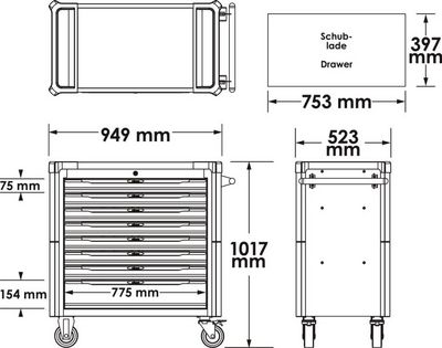 Dielenský vozík VIGOR V4481-X/499