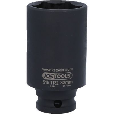 Ks Tools - šesťhranný silový nastrčný orech, dlhý 1/2" 32mm