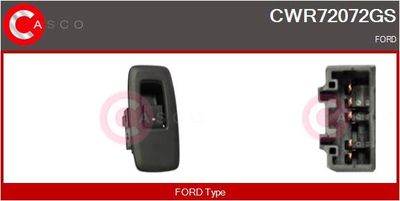 CASCO CWR72072GS Кнопка стеклоподьемника  для FORD RANGER (Форд Рангер)