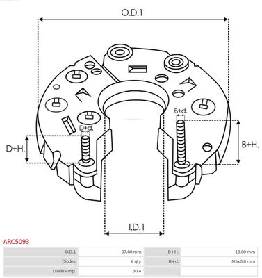 Rectifier, alternator ARC5093