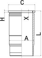 Cilindervoering (binnendiameter: 138mm, lengte: 285mm, flens diameter: 168mm, (EN) Flange height 10,08mm)
