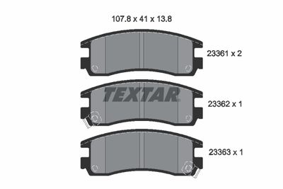 Комплект тормозных колодок, дисковый тормоз TEXTAR 2336101 для PONTIAC TRANS