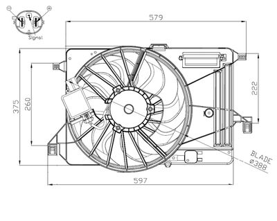 Вентилятор, охлаждение двигателя NRF 47964 для FORD GRAND