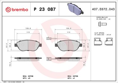 Brake Pad Set, disc brake P 23 087