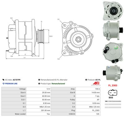 GENERATOR / ALTERNATOR AS-PL A2101PR 4