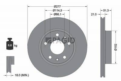 спирачен диск PAGID 54157NC