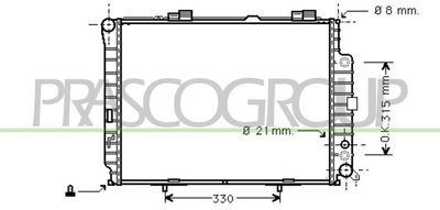 Радиатор, охлаждение двигателя PRASCO ME035R013 для MERCEDES-BENZ E-CLASS