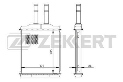ZEKKERT MK-5117 Радиатор печки  для DAEWOO  (Деу Магнус)