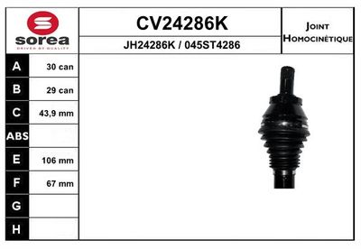EAI CV24286K ШРУС  для LAND ROVER RANGE ROVER III (L322) 4.4 D 4x4
