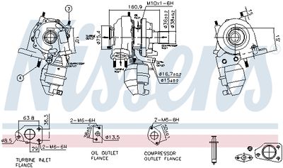 NISSENS 93350 Турбина  для FIAT 500L (Фиат 500л)