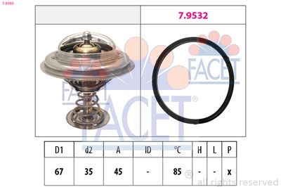 Termostat, środek chłodzący FACET 7.8989