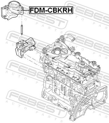 Mounting, engine FDM-CBKRH