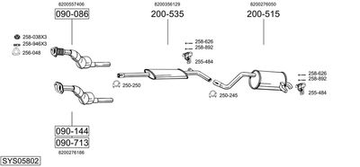 Układ wydechowy BOSAL SYS05802