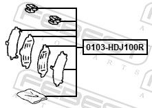 Anti-Squeal Foil, brake pad (back plate) 0103-HDJ100R