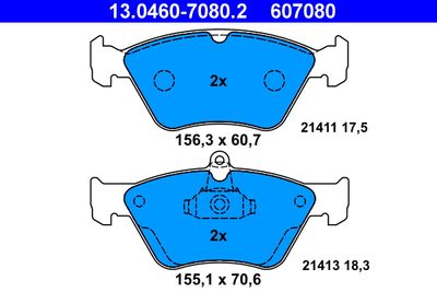 Комплект тормозных колодок, дисковый тормоз ATE 13.0460-7080.2 для OPEL CALIBRA