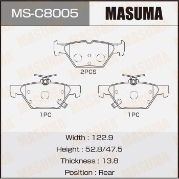Комплект тормозных колодок MASUMA MS-C8005A для SUBARU XV
